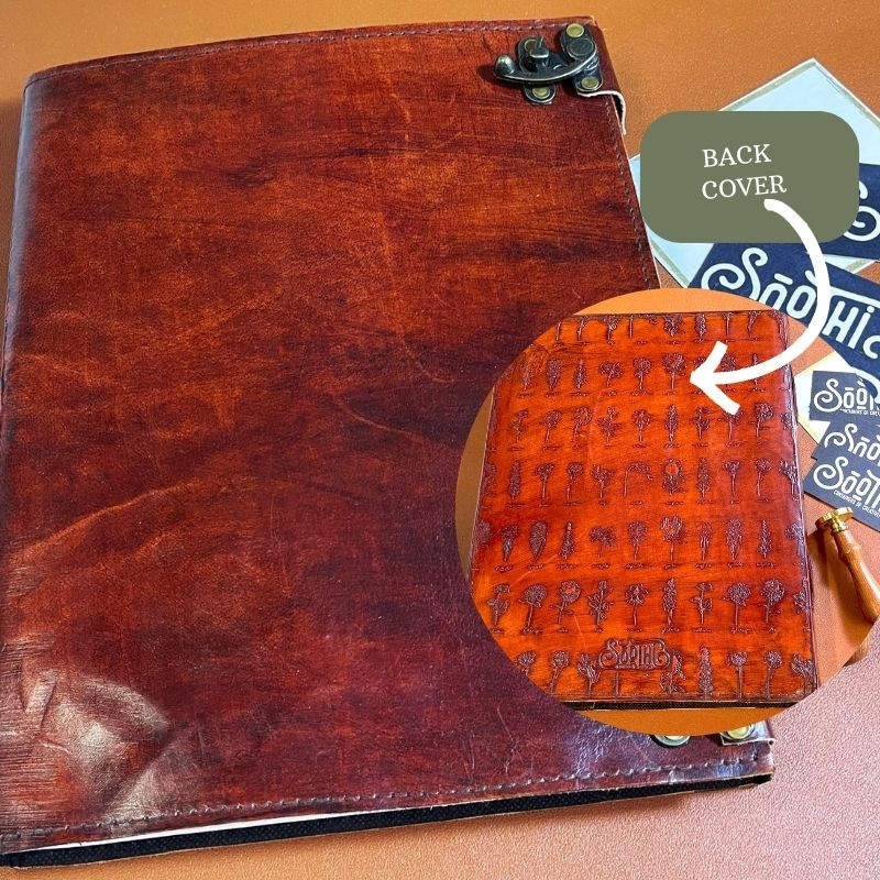 CUSTOM FLOWER CHART: 10x13 Leather Journal With Latch