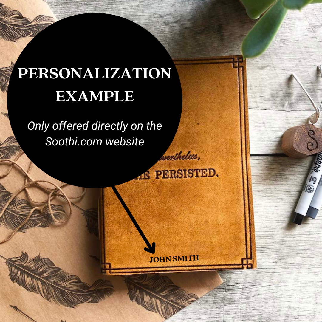 Soothi leather journal with motivational quote embossing – meaningful gift for women, mother, sister, writers and graduates
