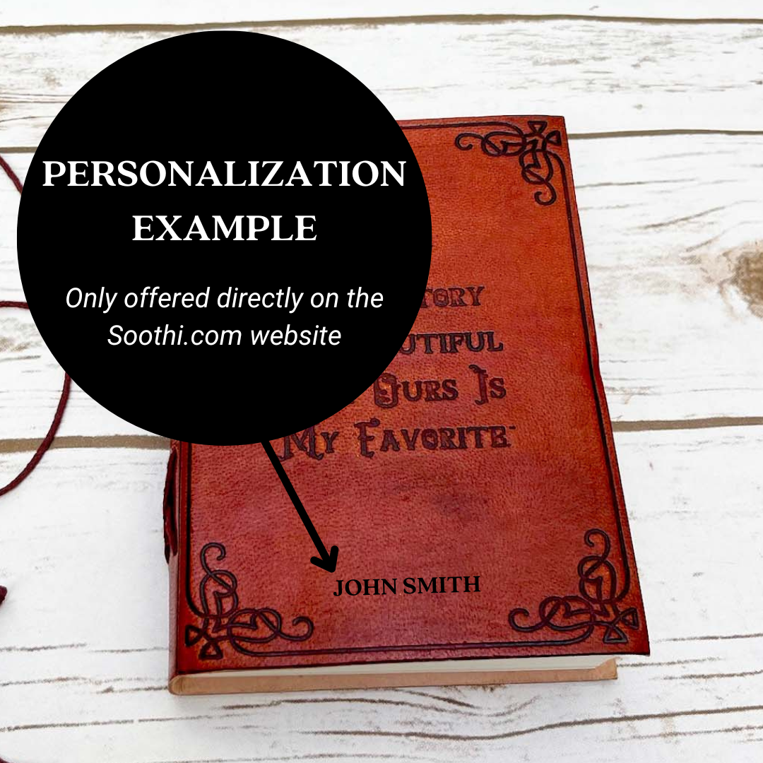 Eco-friendly brown leather-bound journal with inspirational quote – handcrafted gift for loved ones, perfect for birthdays or anniversaries