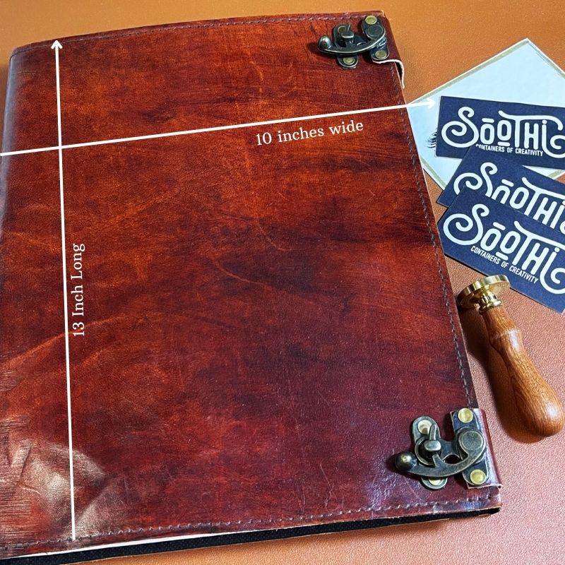 CUSTOM FLOWER CHART: 10x13 Leather Journal With Latch