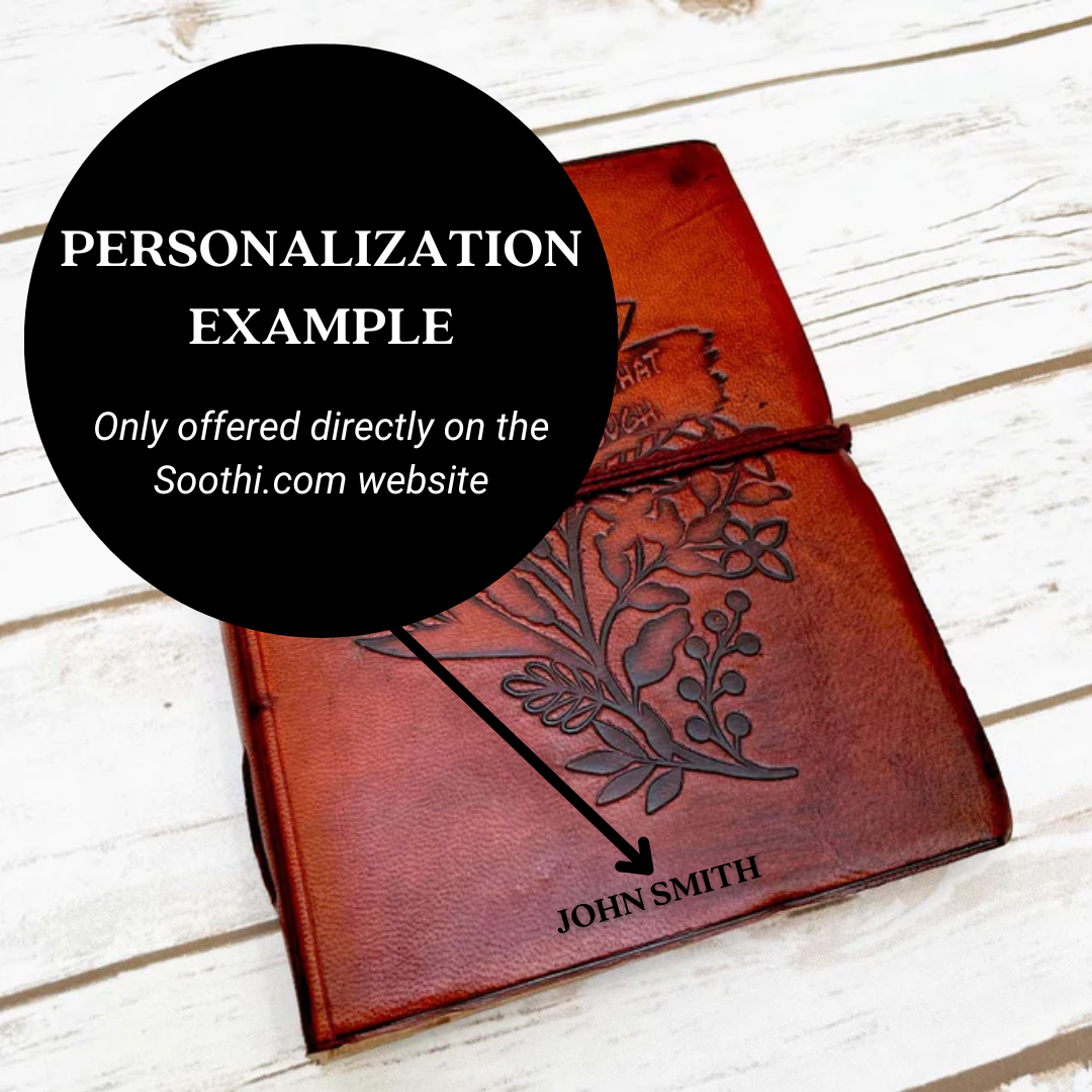Handcrafted notebook embossed with powers - designed for your perfect healing partner, reminding you that every challenge in life holds an opportunity for evolution and new beginnings