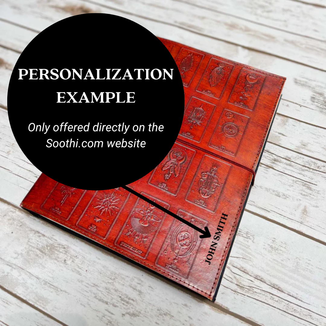 Celestial tarot-themed journal – mystical, handcrafted notebook for spiritual journaling, divination notes, and moon magic