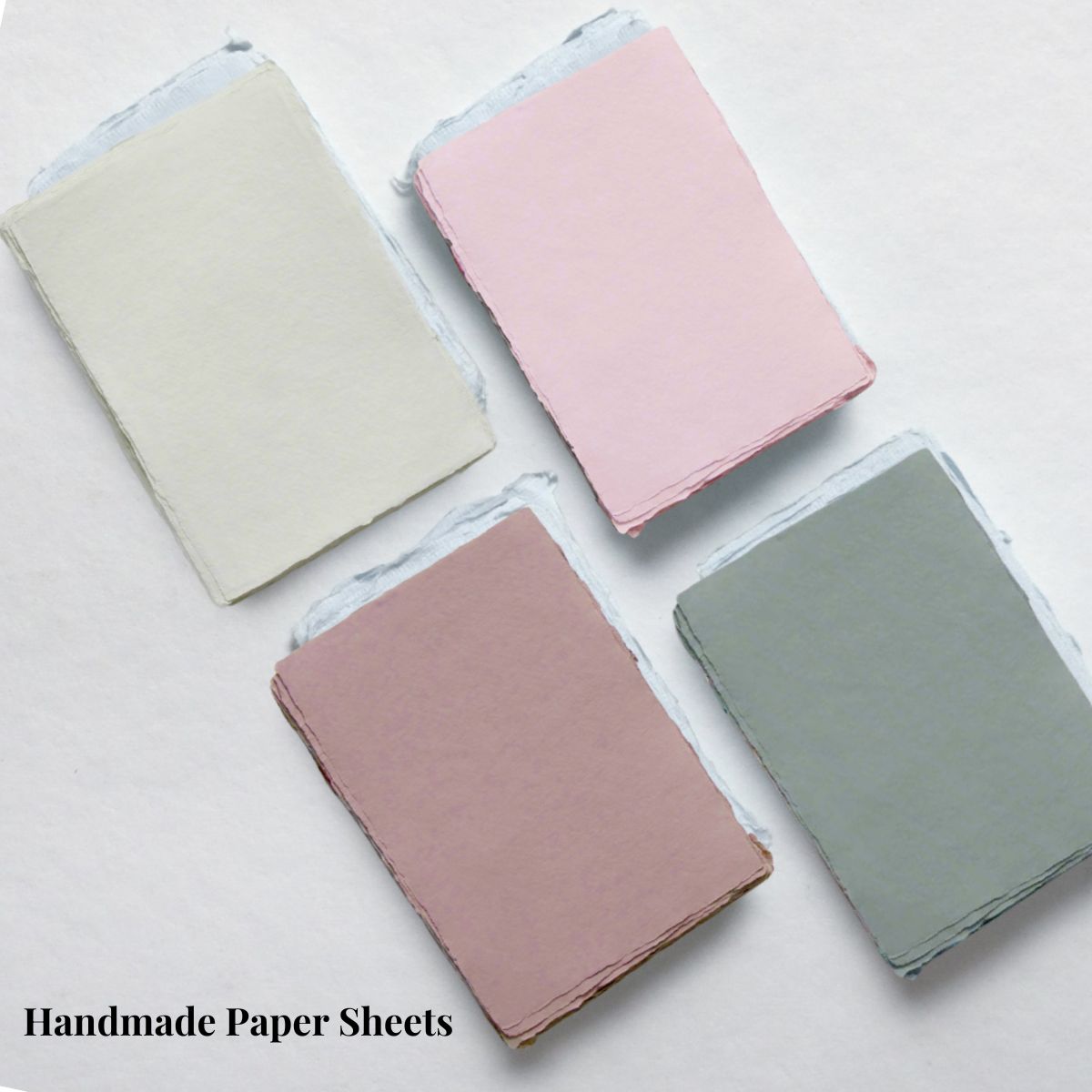 Handmade Khadi Paper Sheets - Set of 10 in 4 Elegant Colors