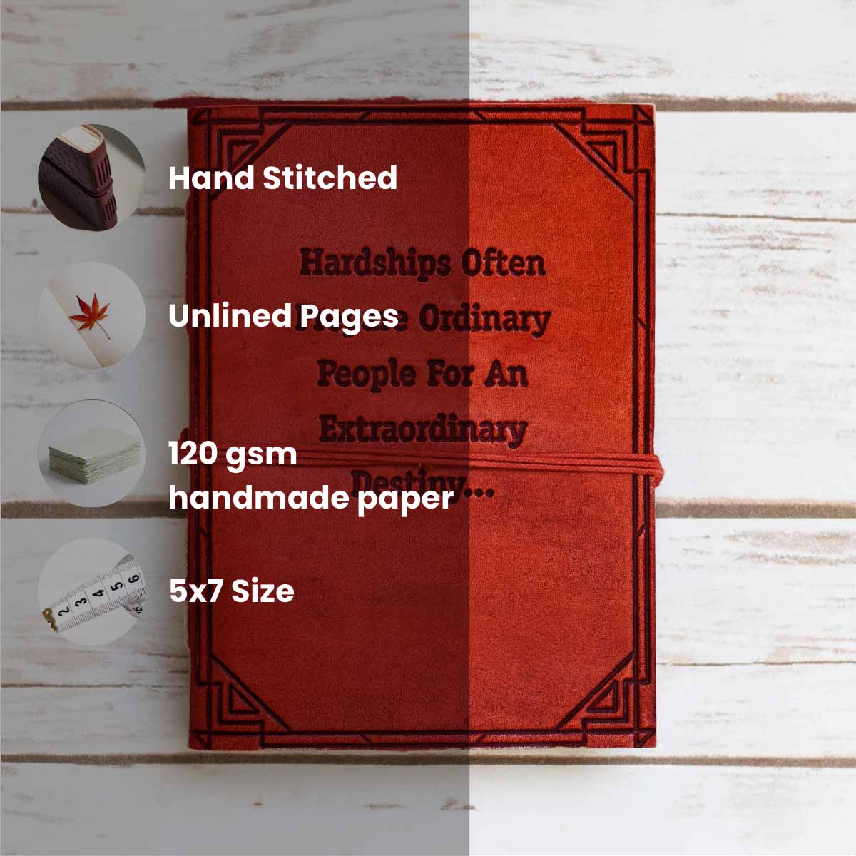 Hardships And Extraordinary Journey C.S. Lewis Quote Leather Journal - 7x5