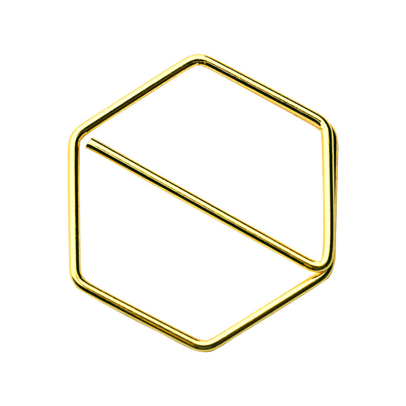 Stylish Gold Paper Clips - Unique Geometric & Decorative Designs (20 PCS)