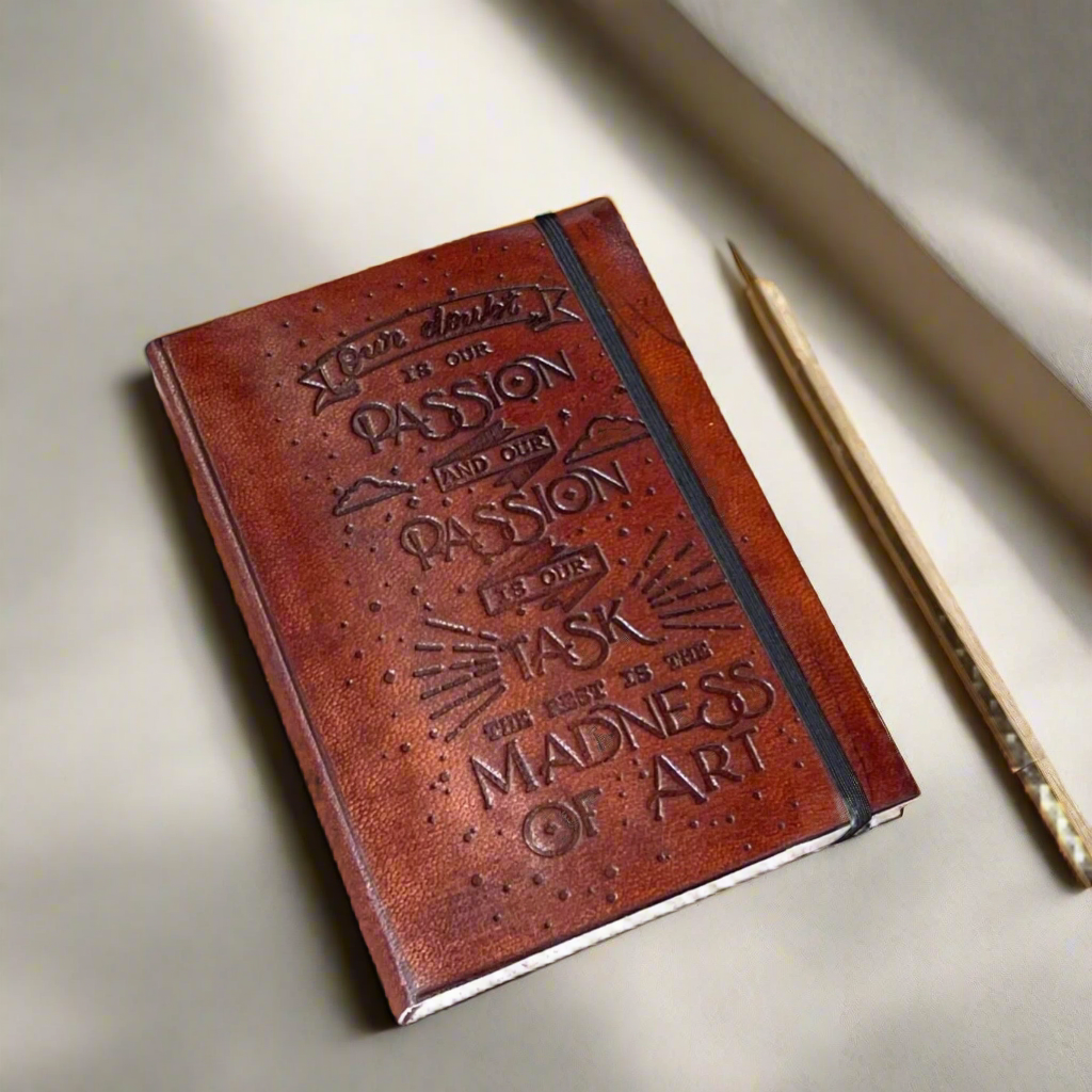 Elastic Band leather journal - Perfect for artists, writers, and creative thinkers, this journal encourages embracing the beautiful complexity of creation.