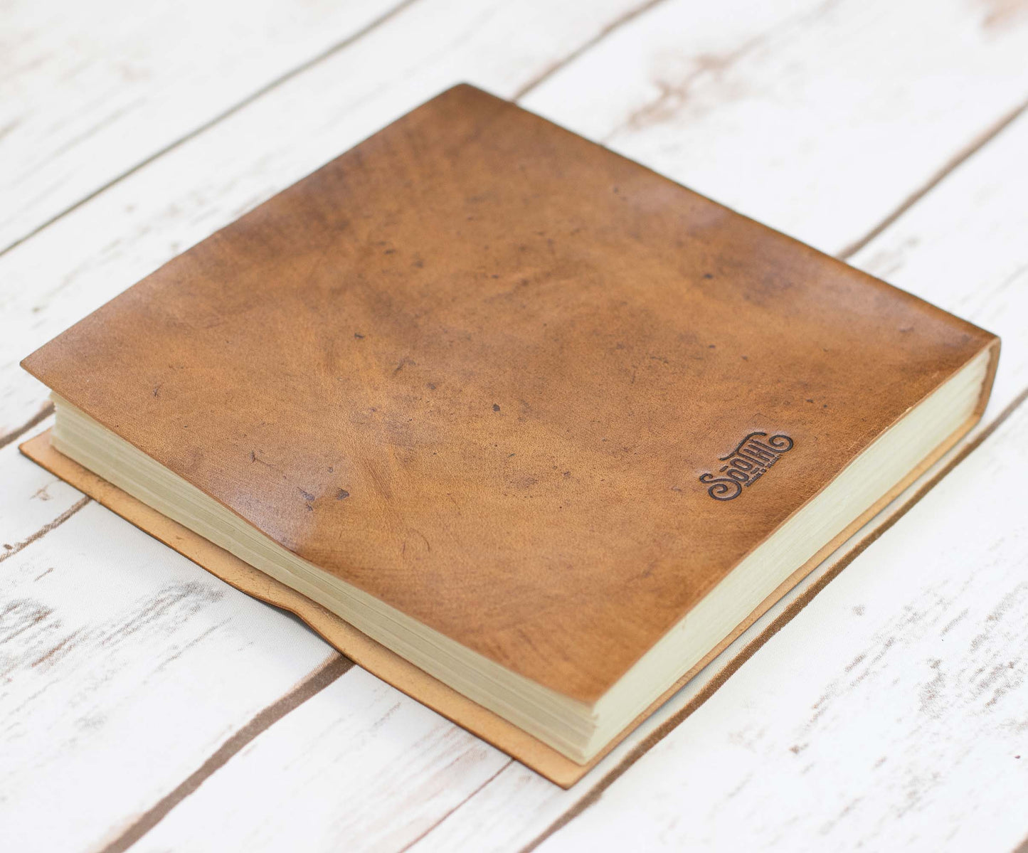 Moon Phases 7x7 Artists Embossed Leather Journal