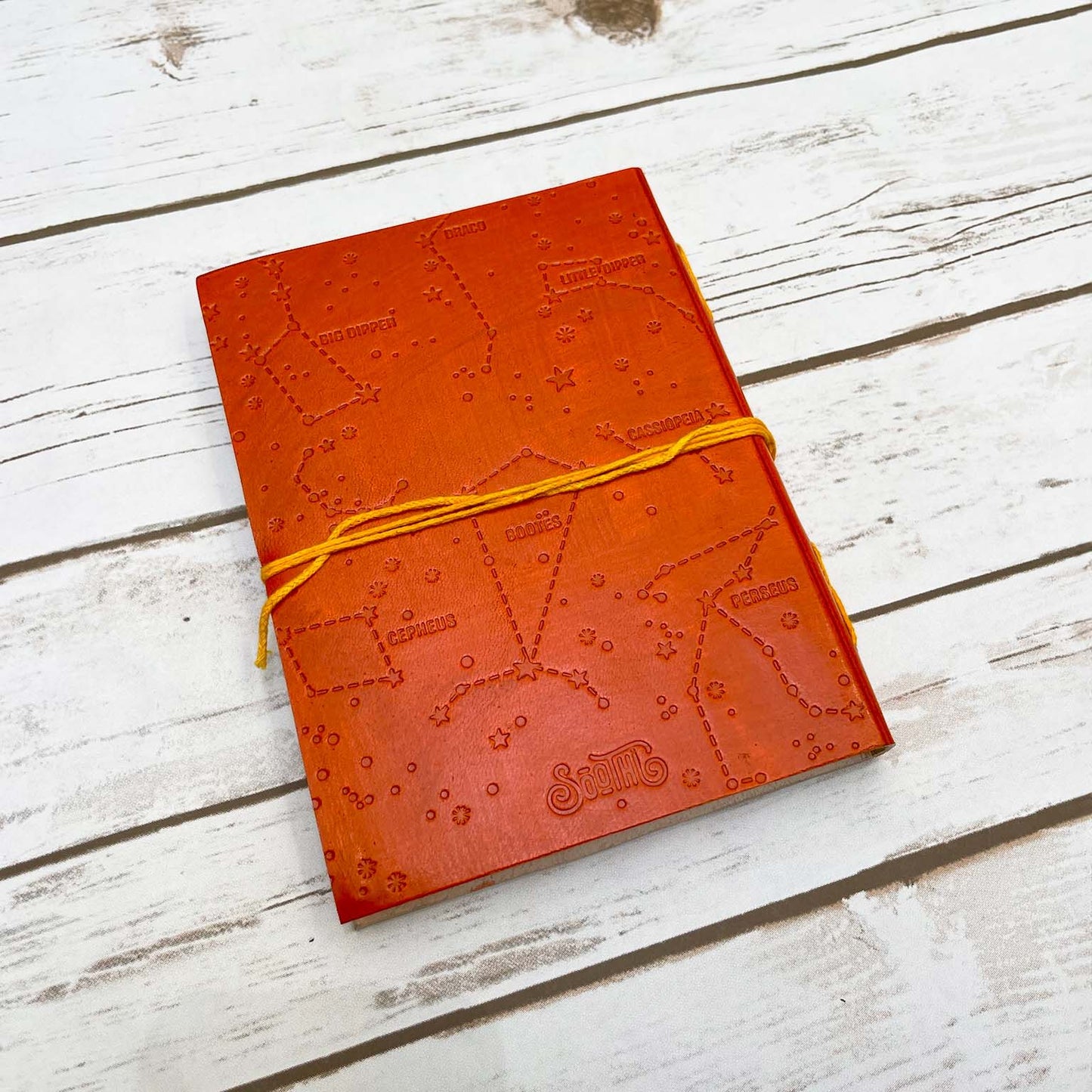 Custom Leather Journals - Lined, Orange Tone 8x6