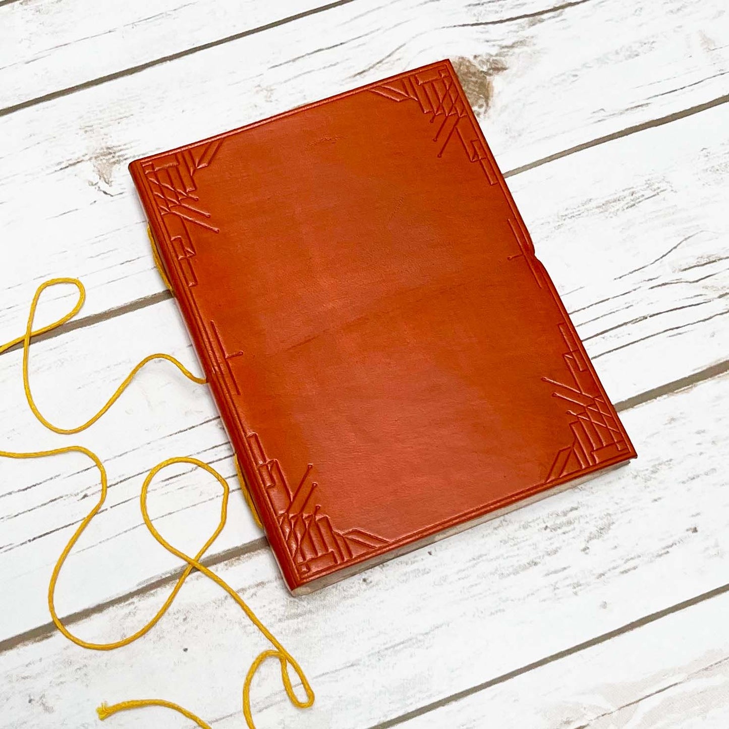 Custom Leather Journals - Lined, Orange Tone 8x6