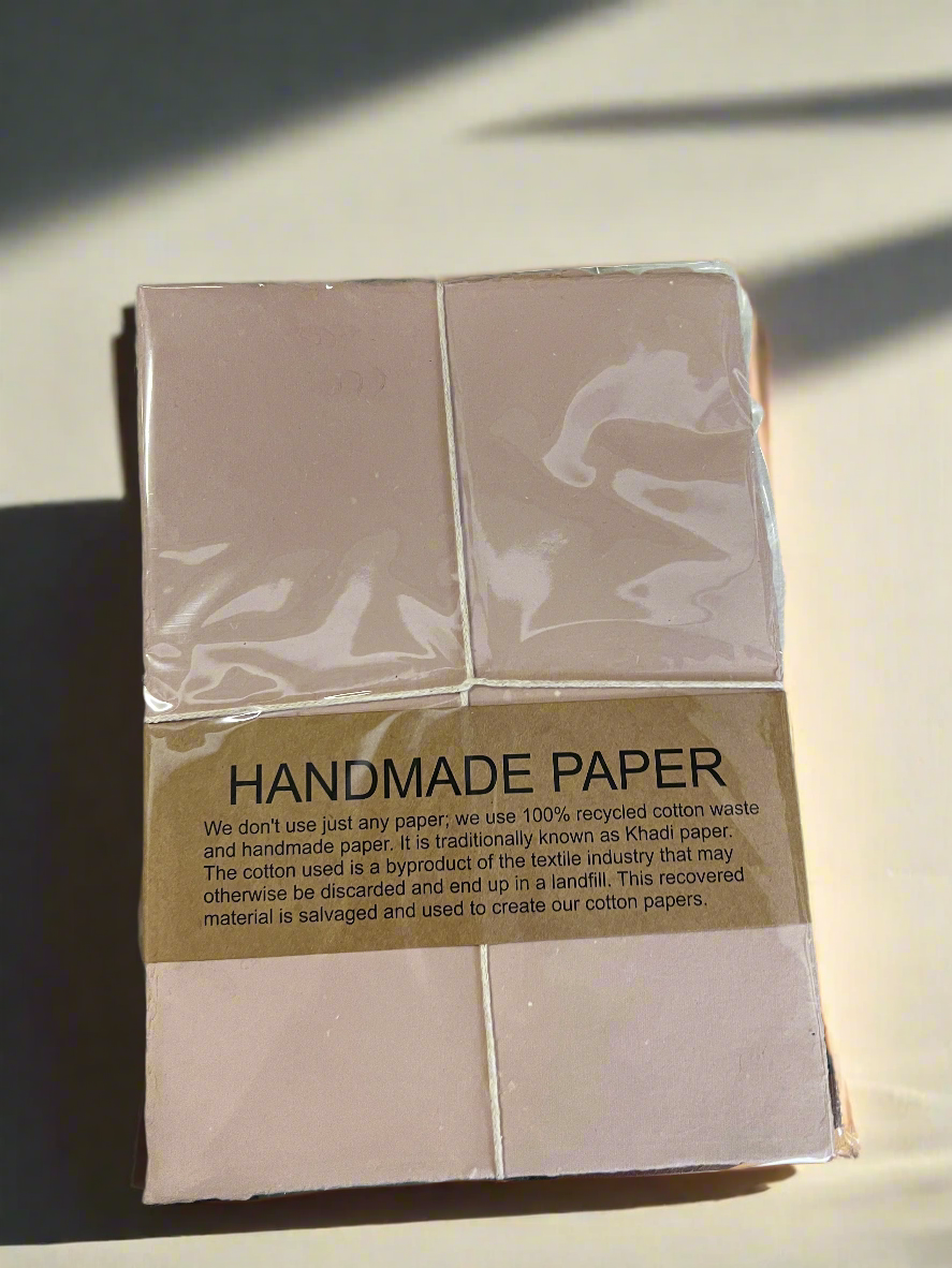 Handmade Khadi Paper Sheets - Set of 10 in 4 Elegant Colors