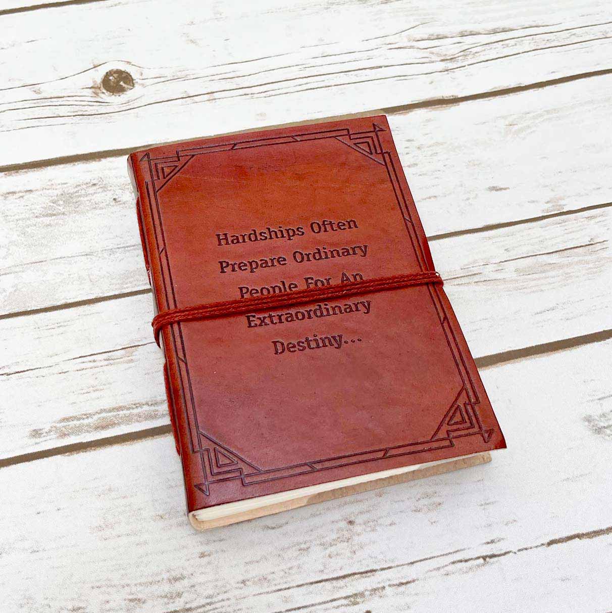 Hardships And Extraordinary Journey C.S. Lewis Quote Leather Journal - 7x5