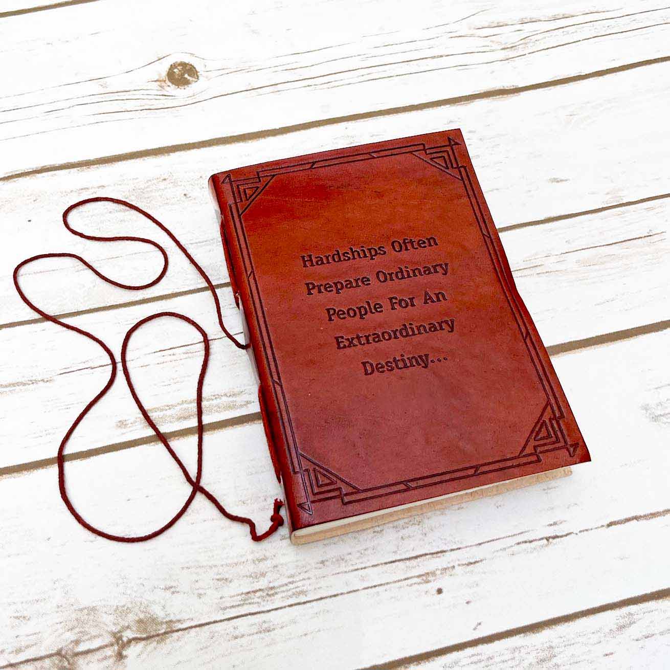 Hardships And Extraordinary Journey C.S. Lewis Quote Leather Journal - 7x5