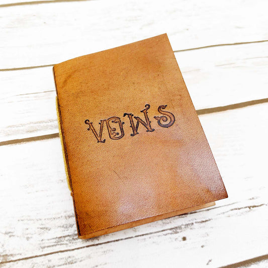 "VOWS" Refillable Leather Notebook - Perfect for Weddings & Anniversaries