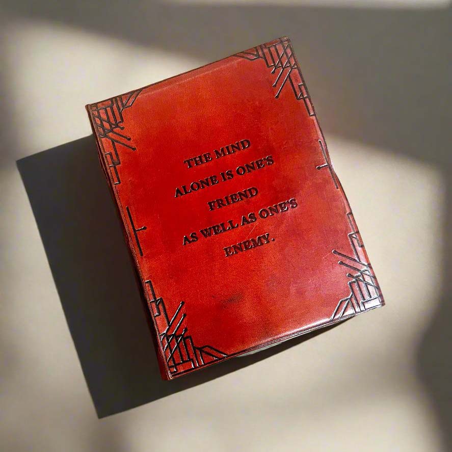 Handmade Leather Journal - "Quiet the Mind & the Soul Will Speak"