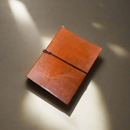 Handcrafted Plain Leather Journal with Wrap Closure – Classic Brown