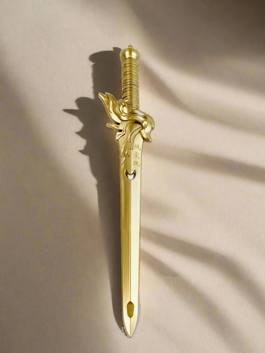 Elegant sword pen in gold and silver – metallic finish for epic note-taking adventures