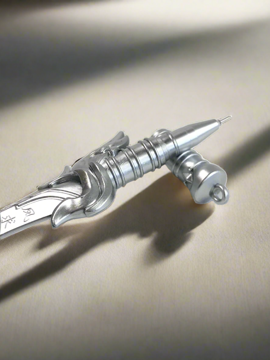 Elegant sword pen in gold and silver – metallic finish for epic note-taking adventures
