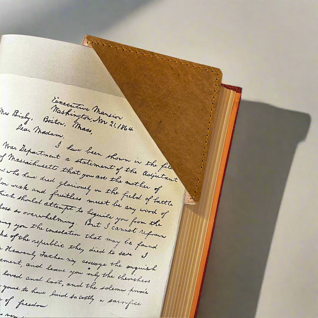 Rustic leather bookmark with quote design – perfect companion for journals, novels, and gifting