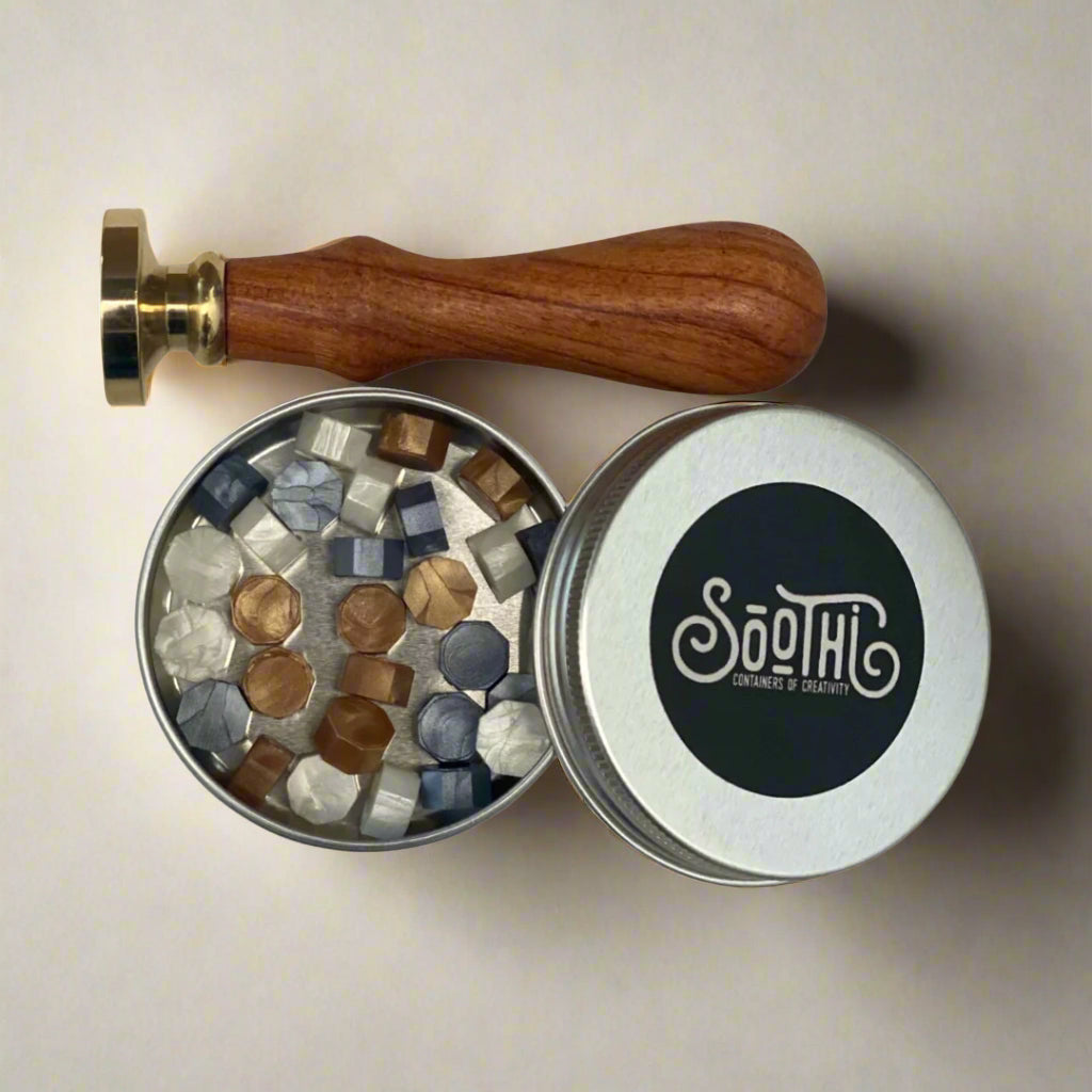 Soothi gold-tone wax stamp – perfect for invitations, journals, and heirloom letters