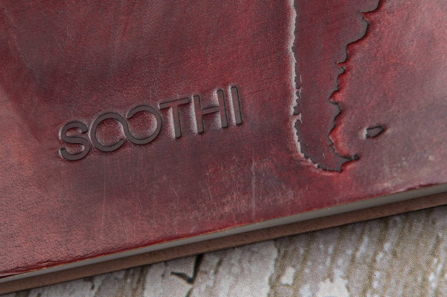 Vintage-style world map in extra large leather journal – ideal gift for travelers, writers, and geography lovers