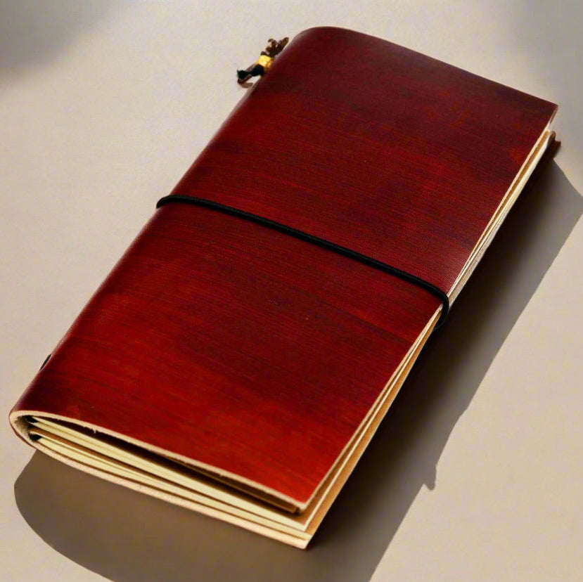 Soothi travel leather journal – personalize your adventure companion with names, quotes, or coordinates for meaningful journeys and lasting memories