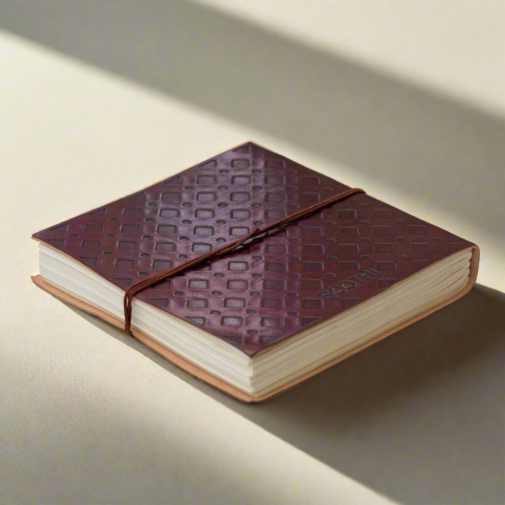 Leather journal embossed with compass – handcrafted travel-inspired journal for adventurers, writers, and seekers of direction
