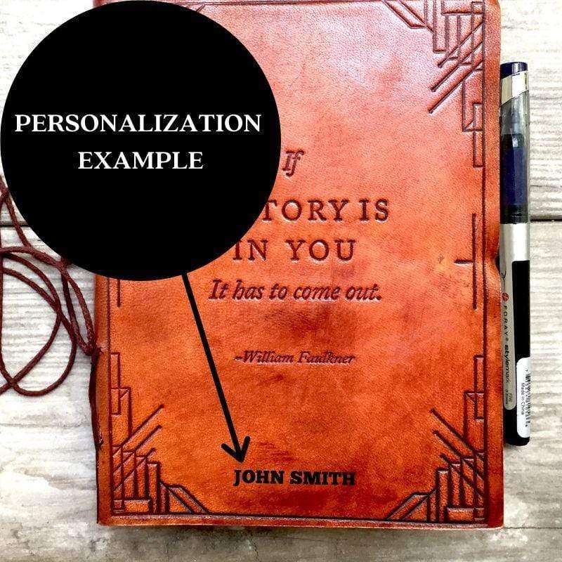"If A Story" Leather Journal - Elastic Band