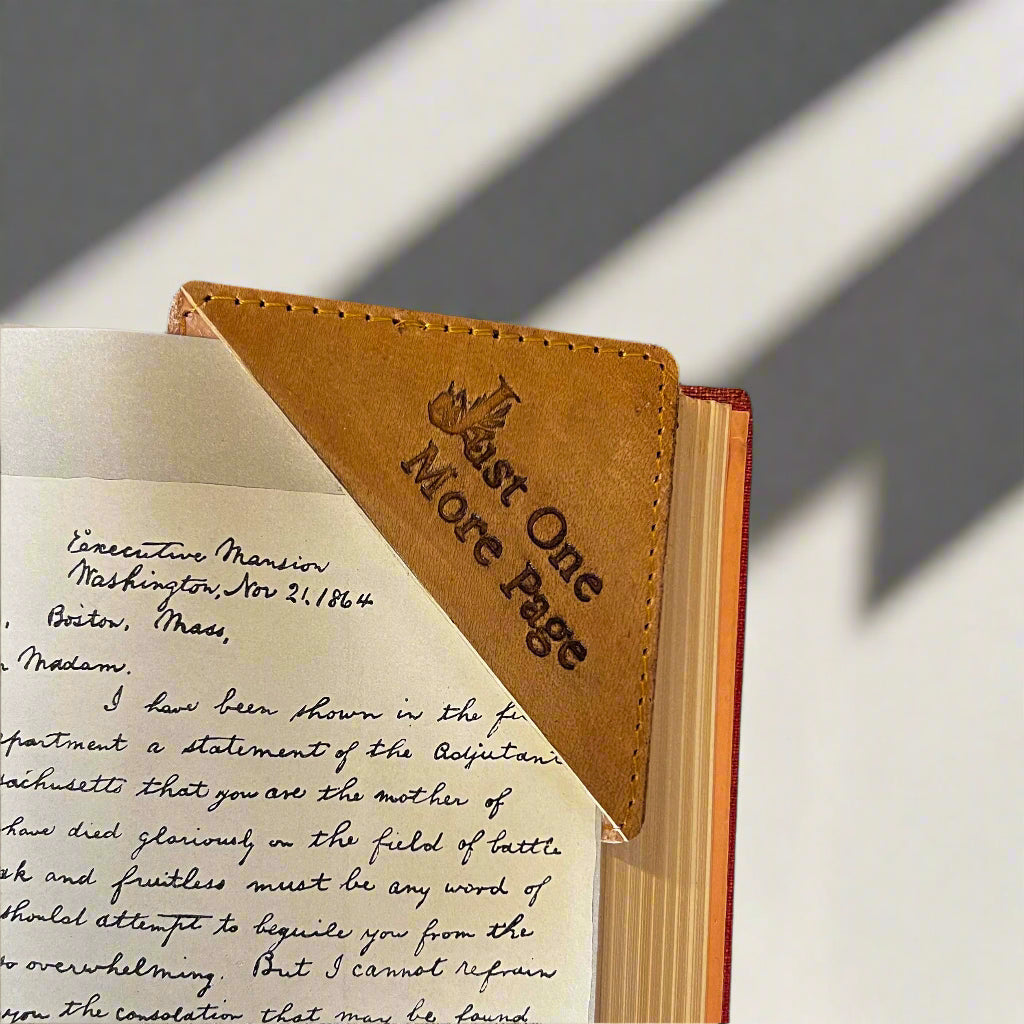 Rustic leather bookmark with quote design – perfect companion for journals, novels, and gifting