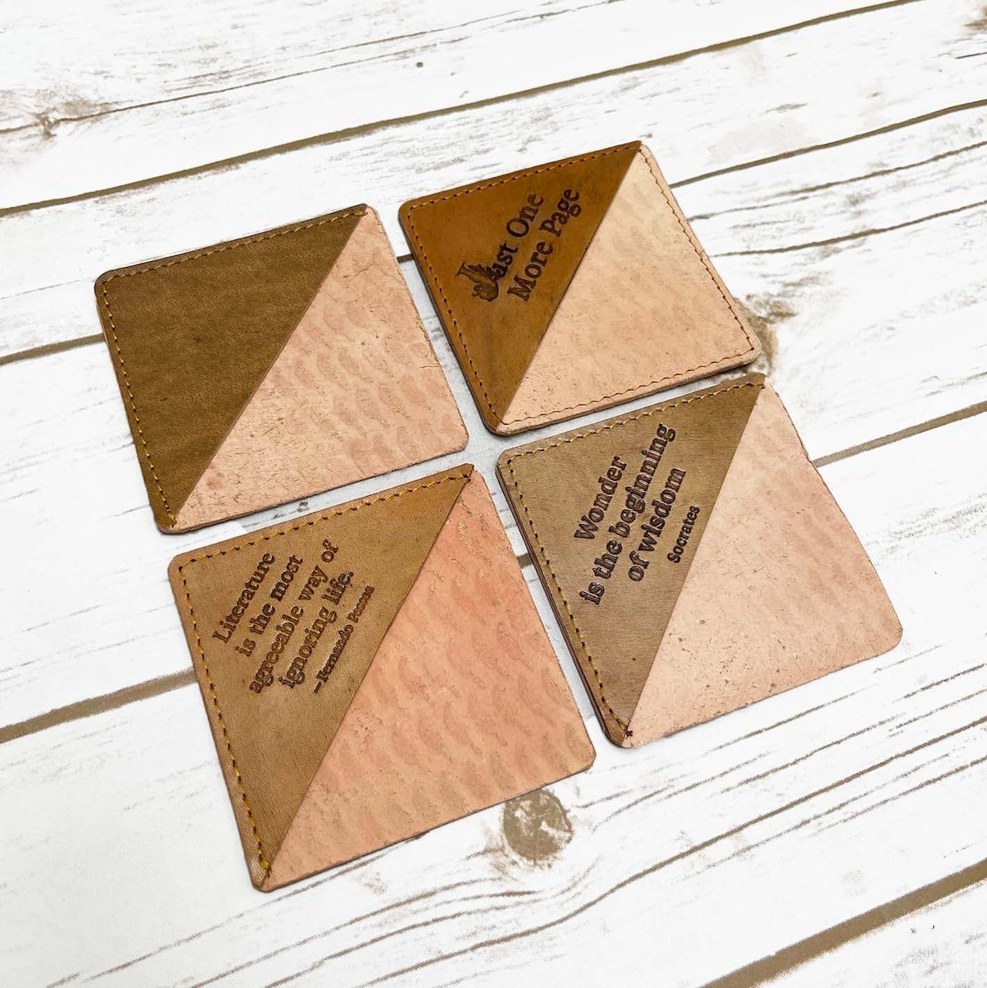 Rustic leather bookmark with quote design – perfect companion for journals, novels, and gifting