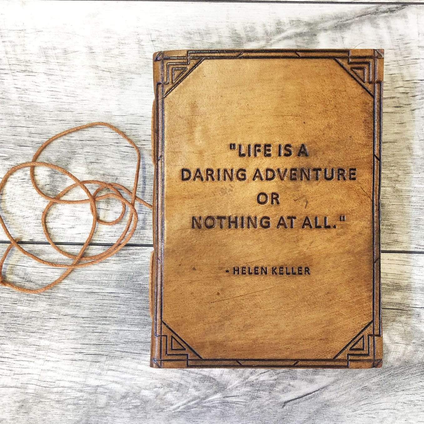 "A Daring Adventure" Handmade Leather Journal - Leather Journals By Soothi