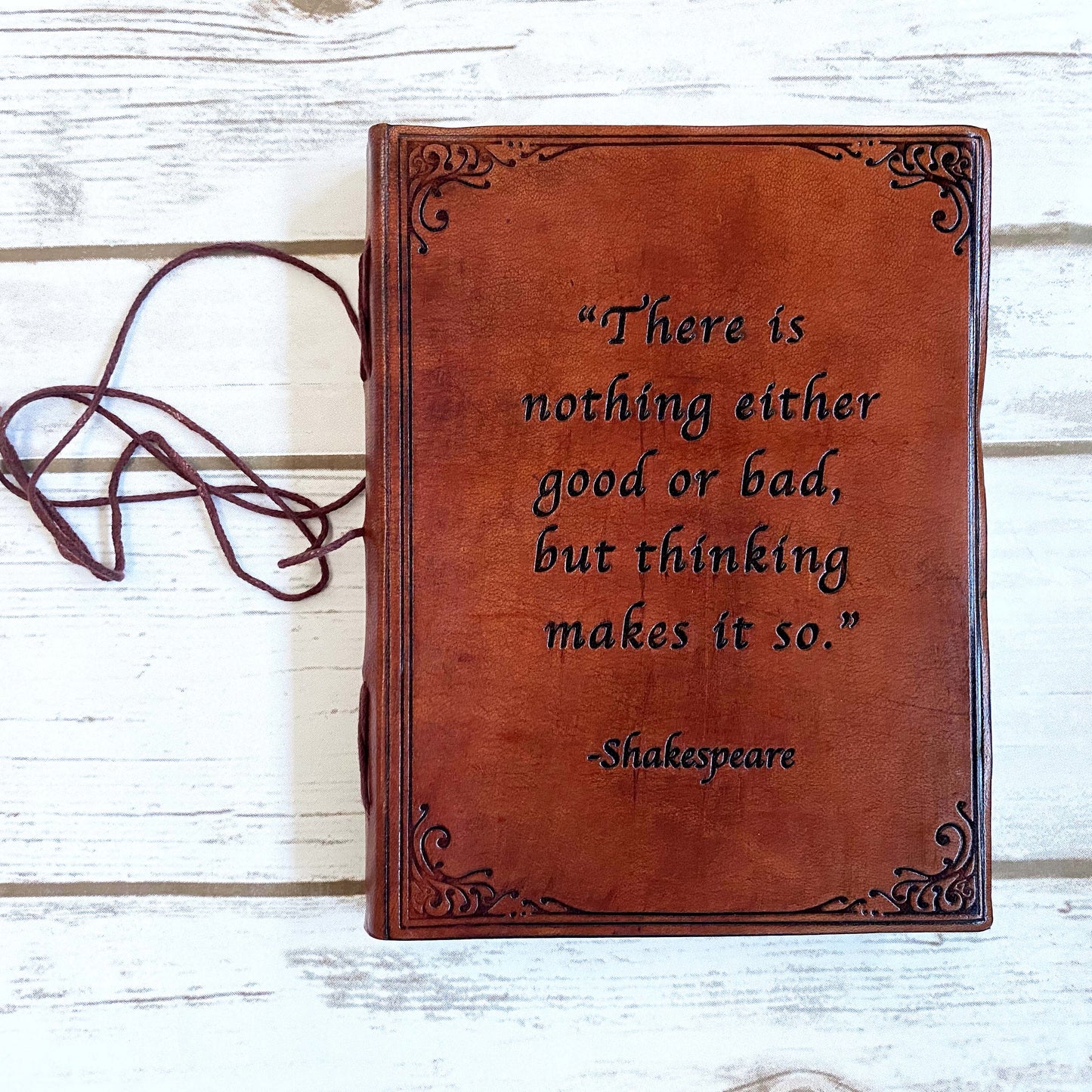 8x6 LINED "Shakespeare" Handmade Leather Journal - Leather Journals By Soothi