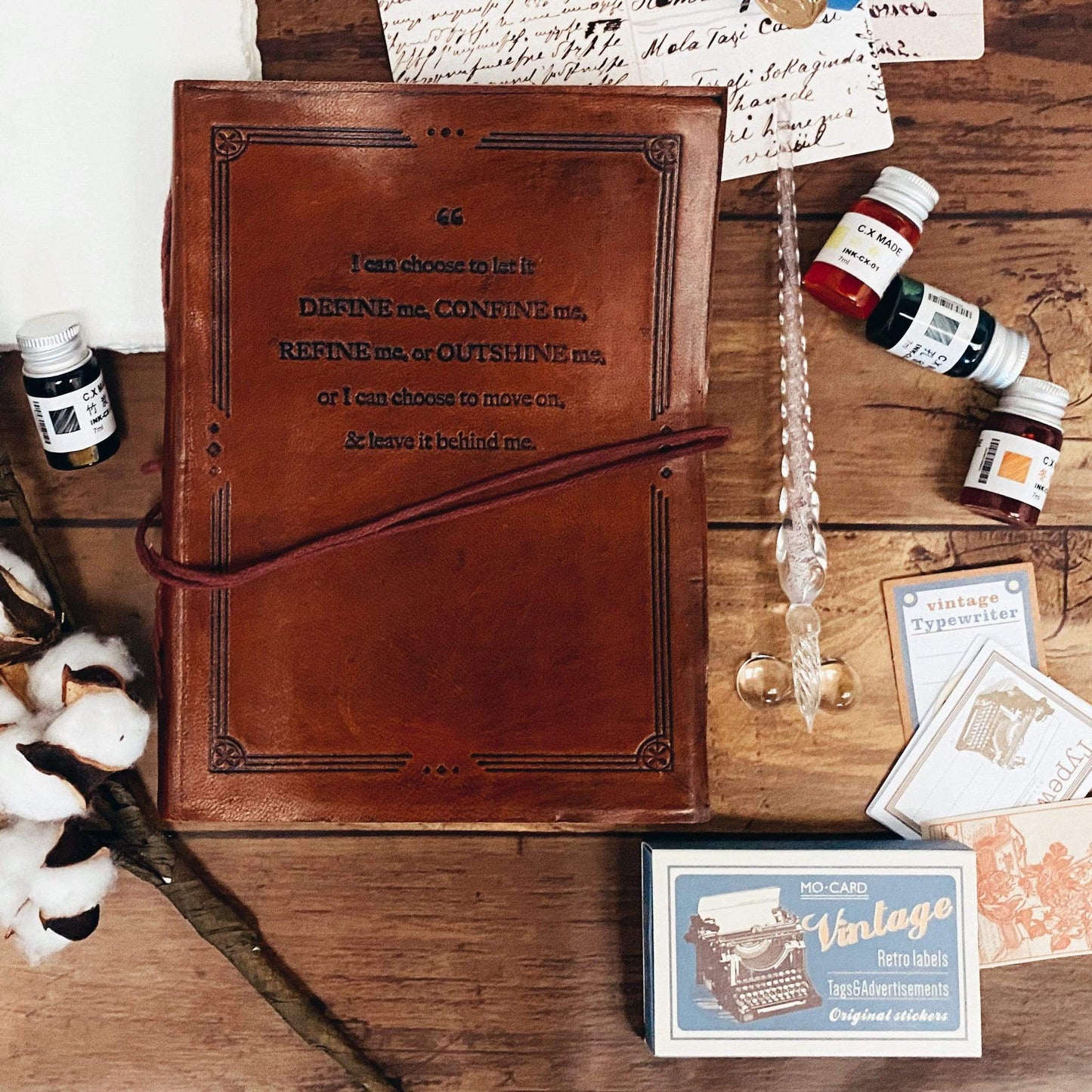 "I Can Choose" Handmade Leather Journal - Leather Journals By Soothi
