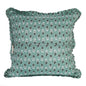 Artisan Block Print Pillow Cover - 20x20 Ruffled Cotton Throw Cushion Case