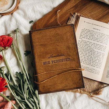 Soothi leather journal with motivational quote embossing – meaningful gift for women, mother, sister, writers and graduates