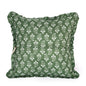 Artisan Block Print Pillow Cover - 20x20 Ruffled Cotton Throw Cushion Case