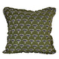 Artisan Block Print Pillow Cover - 20x20 Ruffled Cotton Throw Cushion Case
