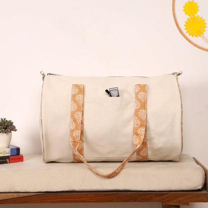 Artisan Canvas Duffle Bag - Washable Cotton Gym Bag & Compact Weekender