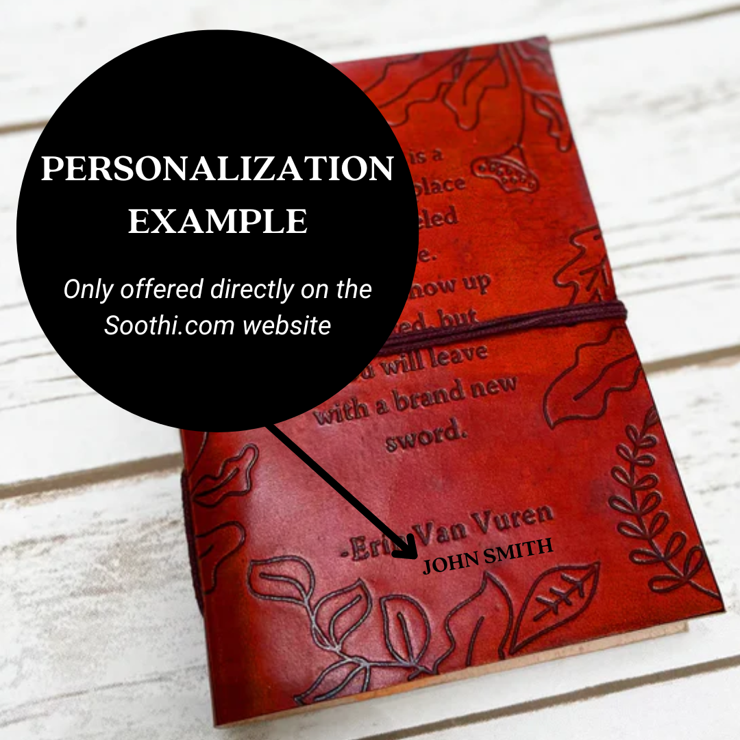 Erin Van Vuren 'Letting Go' Quote Leather Journal - 7x5