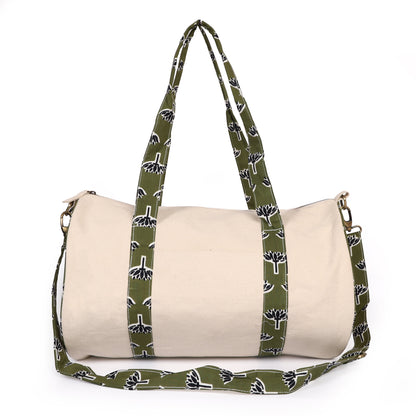 Artisan Canvas Duffle Bag - Washable Cotton Gym Bag & Compact Weekender