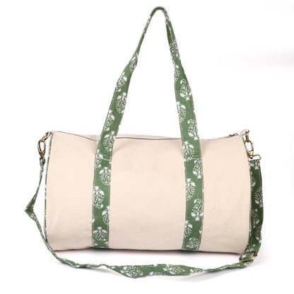 Artisan Canvas Duffle Bag - Washable Cotton Gym Bag & Compact Weekender