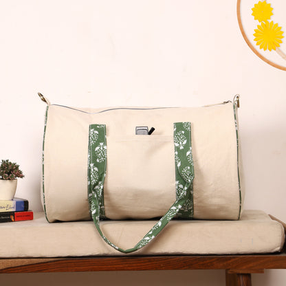Artisan Canvas Duffle Bag - Washable Cotton Gym Bag & Compact Weekender