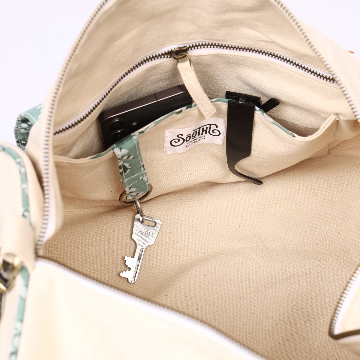 Artisan Canvas Duffle Bag - Washable Cotton Gym Bag & Compact Weekender