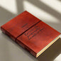 Artisan leather journal with poetic quote embossed – sustainable notebook for mindful writing and creative flow