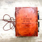 "If A Story" Handmade Leather Journal with poetic quote pressed into the cover – a quiet companion for twilight thoughts