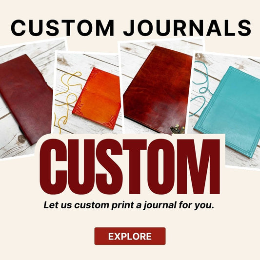 CUSTOM Printed Handmade Leather Journal