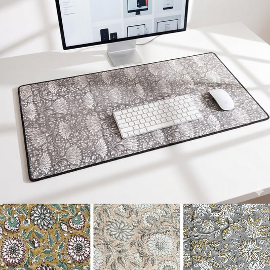 Artisan Canvas Desk Mat - Premium Patterned Desk Pad Protector for Office Setup