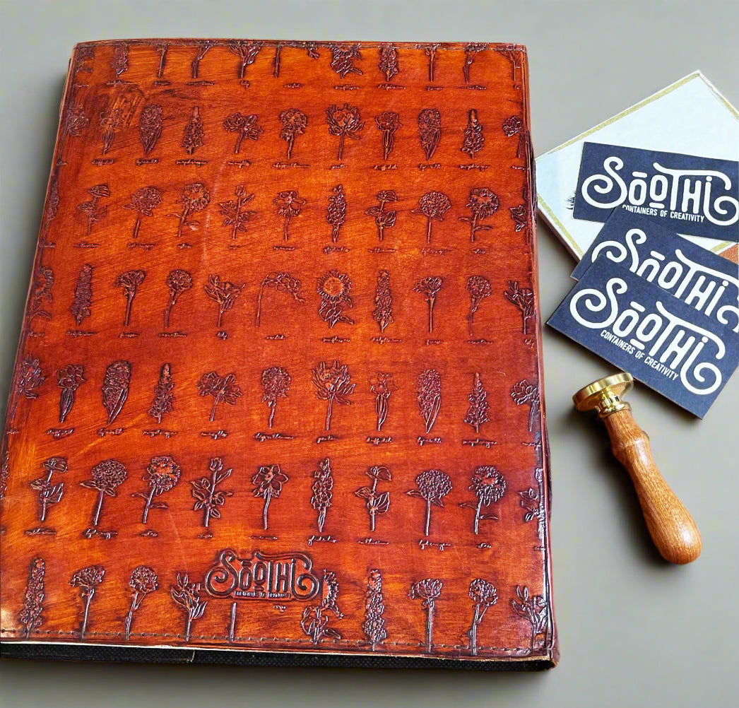 Floral-embossed leather notebook – perfect for garden lovers, creatives, and dreamers
