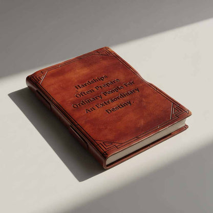 Hardships And Extraordinary Journey C.S. Lewis Quote Leather Journal - 7x5