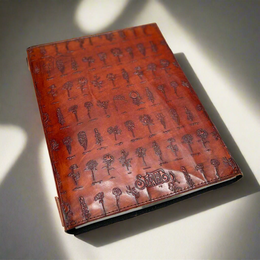 Floral-embossed leather notebook – perfect for garden lovers, creatives, and dreamers