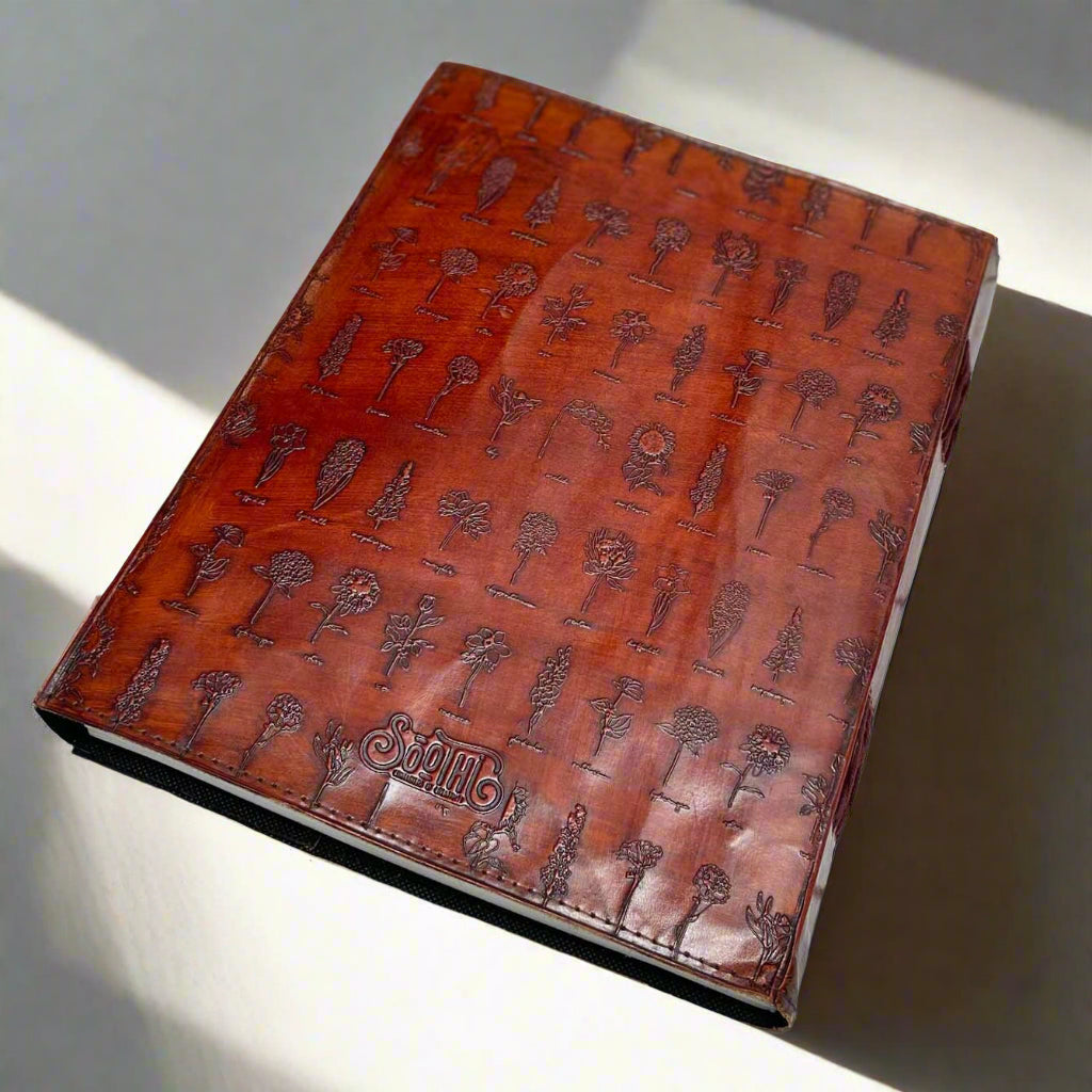 Floral-embossed leather notebook – perfect for garden lovers, creatives, and dreamers